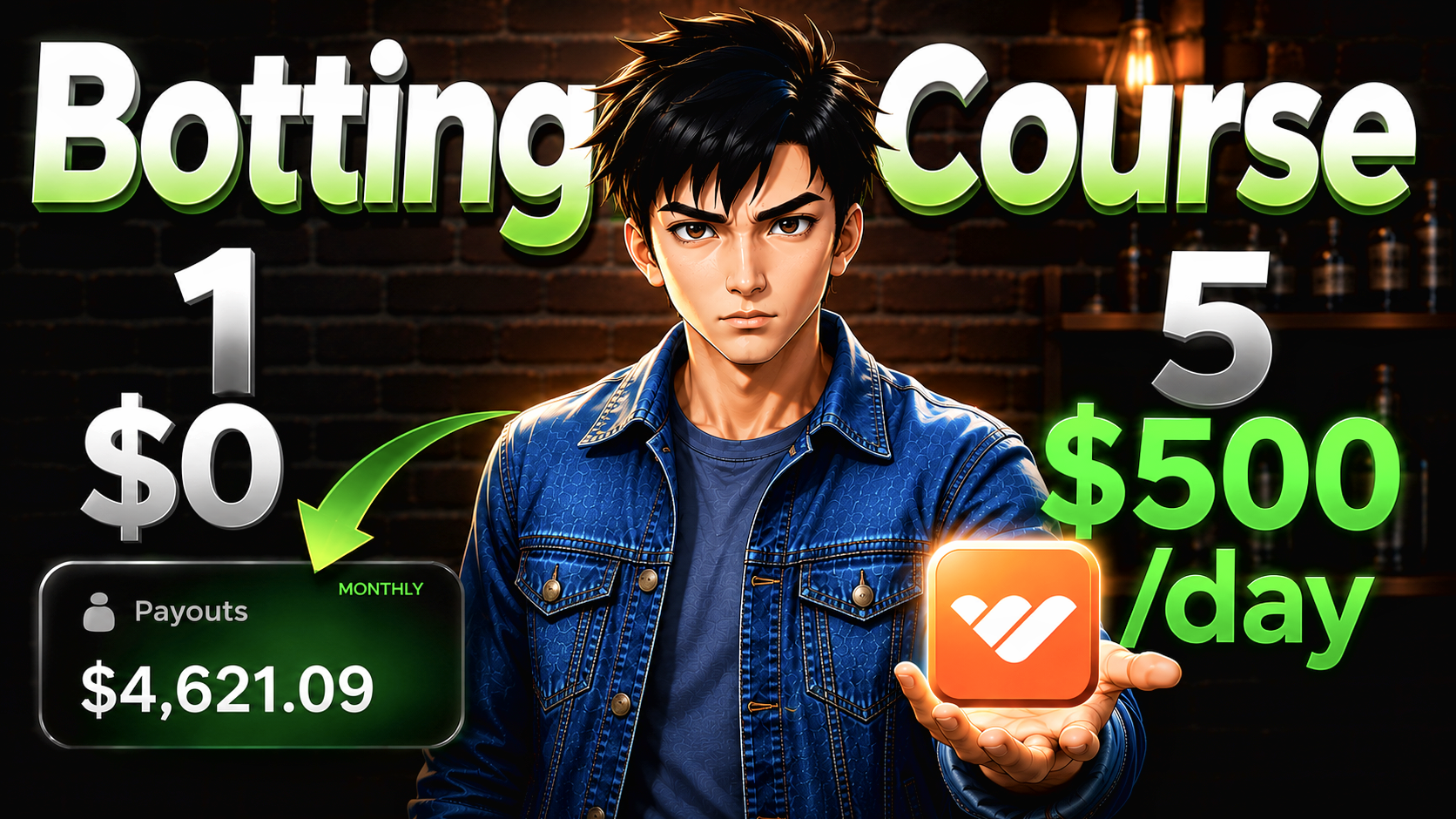Whop Botting course thumbnail — $0 to $500 per day