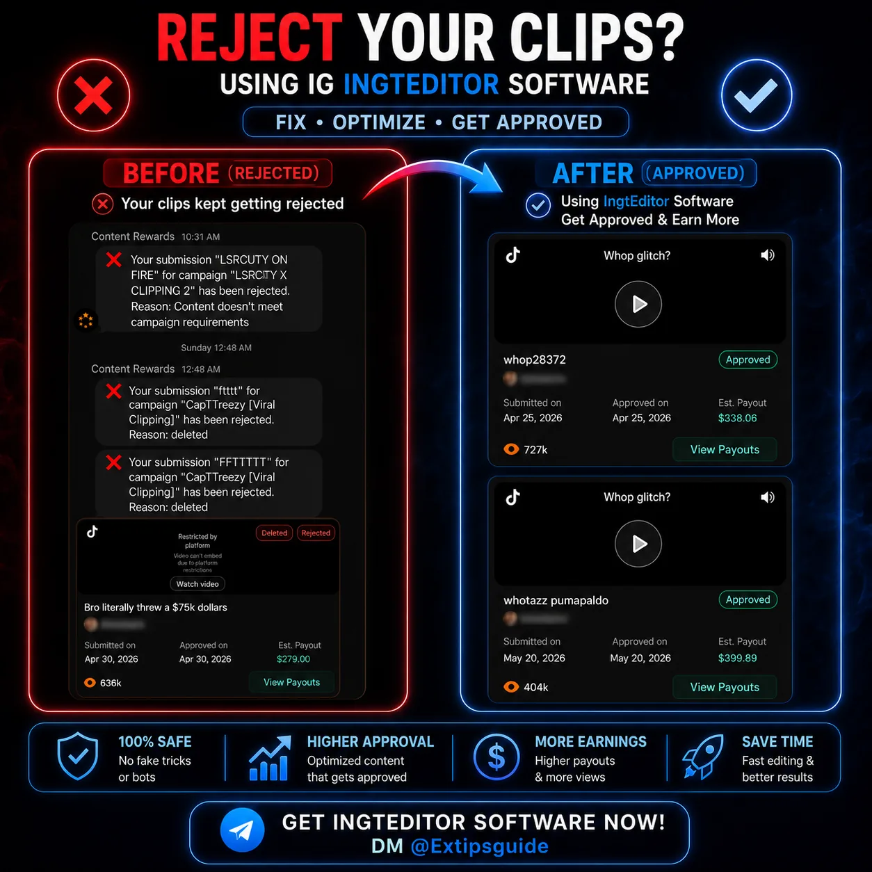 Before and after using EXTIPSINGHTPRO